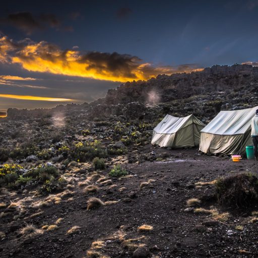 Cooking And Mess Tents At Sunrise - Third Cave